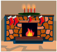 fireplace with candles