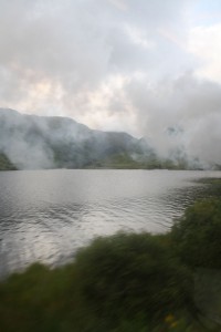 Loch Eil shrouded in steam from the engine
