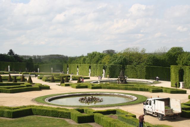 A small portion of the gardens from one of the upstairs palace windows