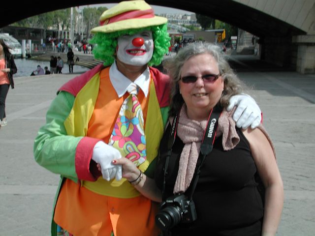 with clown near vedettes des paris